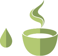 お茶っ葉と湯呑みのアイコン